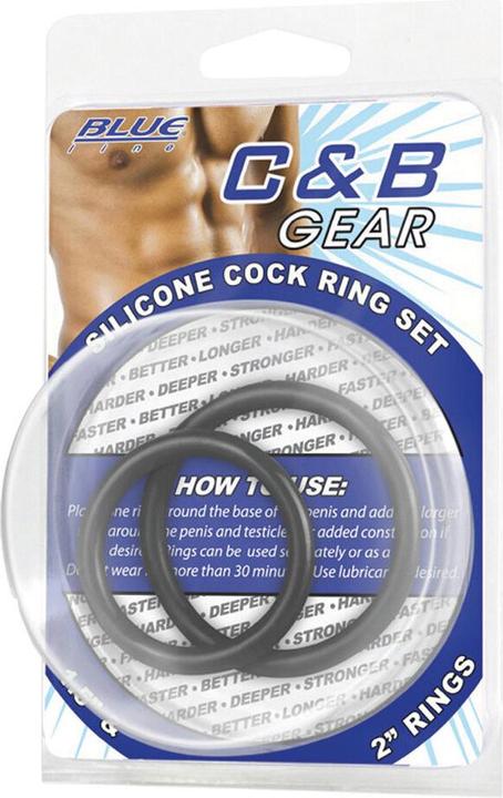 Image du produit Blue Line C&B GEAR Cock Ring Set en silicone - Noir