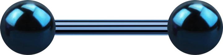Image du produit Star Piercing Barbell bleu foncé avec deux boules (sans laiton, Acier chirurgical 316L)