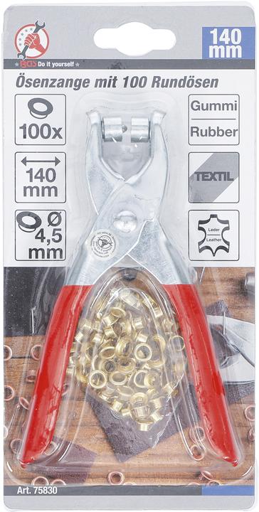 Produktbild BGS Ösenzange mit 100 Rundösen 4,5 mm