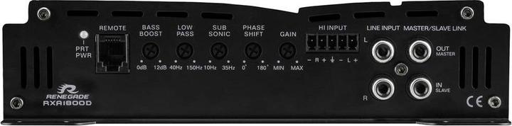 Image du produit Renegade RXA1800 Amplificateur de puissance à 1 canal 1800W Volume/Bass/Treble Control Adapté à (Car Brand)