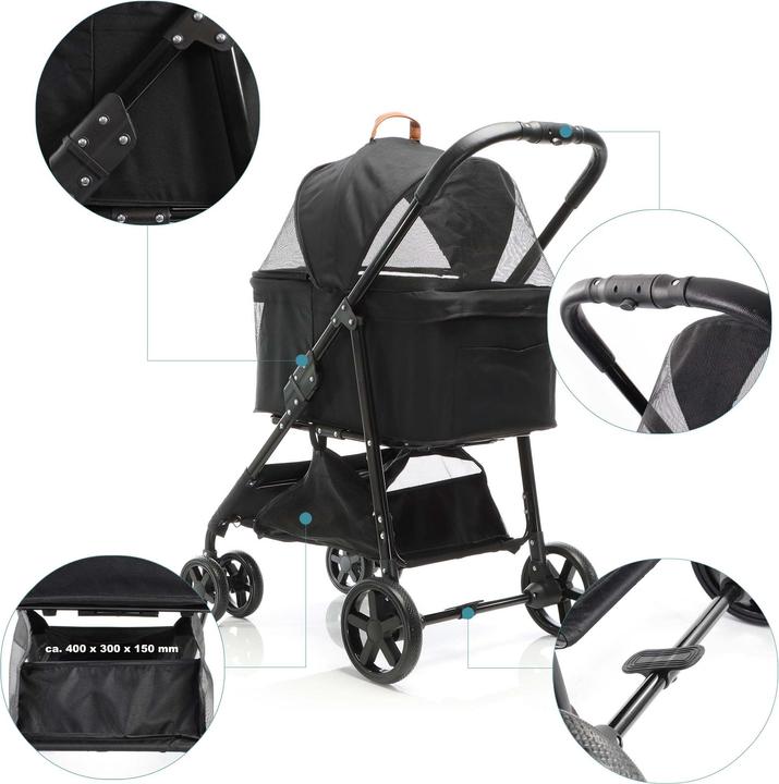 Immagine prodotto Fudajo 2in1 Hundewagen (Cane, Traspirante, Pieghevole)