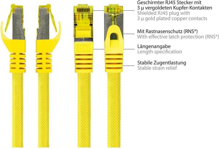 Produktbild Varia SO-37131 - Patchkabel Cat.7, S/FTP, 1,5m, gelb (S/FTP, CAT7)