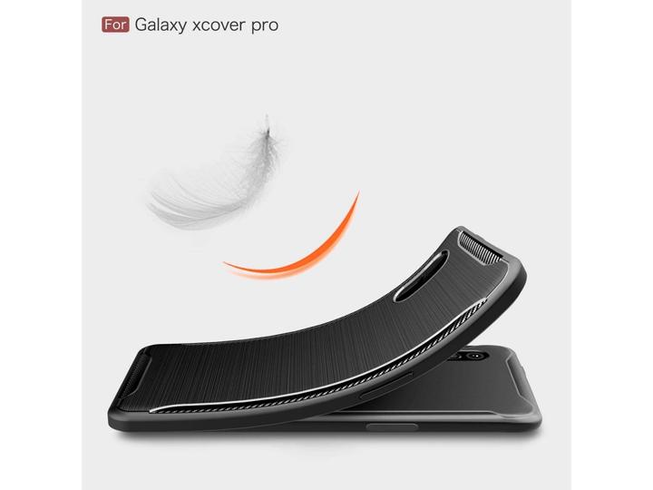 Produktbild Screenguard Samsung Galaxy XCover Pro Hülle Carbon Brushed Soft TPU (Samsung Galaxy Xcover Pro)