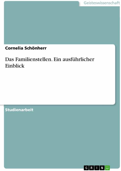 Produktbild Das Familienstellen. Ein ausführlicher Einblick (Deutsch, Cornelia Schönherr, 2018)