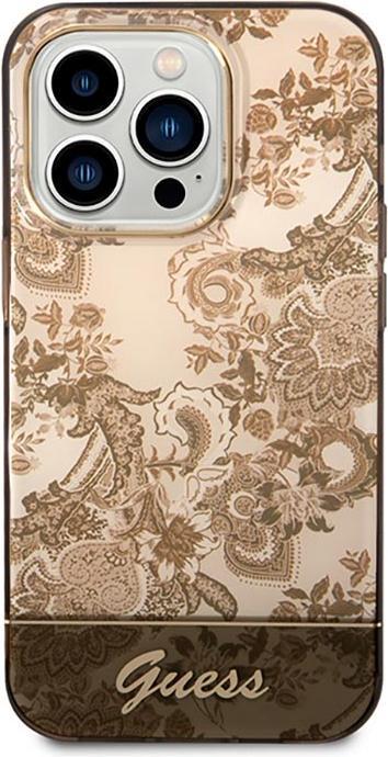 Actual product image Guess GUHCP14XHGPLHC iPhone 14 Pro Max 6.7" ochre hardcase Porcelain Collection (Apple iPhone 14 Pro Max)