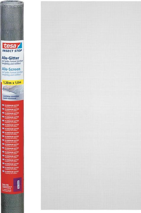 Produktbild tesa Insektenschutz Alu COMFORT Ersatzrolle, für Fenster, ohne Bohren (100 x 120 cm)