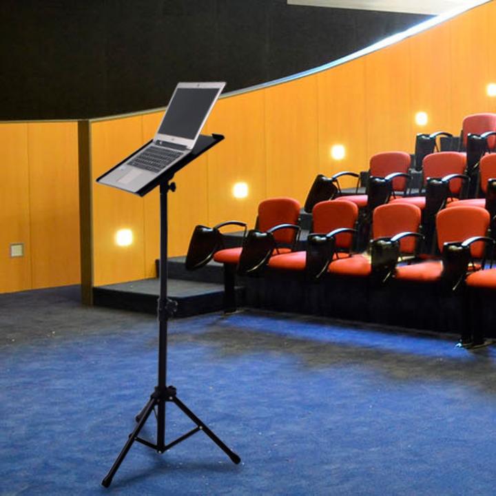 Produktbild Techly tripod for notebook or projector black height adjustable 70-120cm shelf 40x30cm load max. 8kg