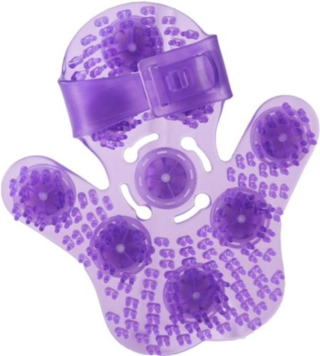 Actual product image PowerBullet Roller Balls Massage Glove Purple