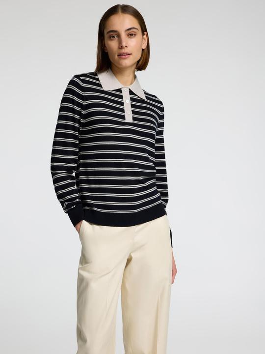 Actual product image Selected Femme 100% Merinowoll Langarm-Poloshirt (M)