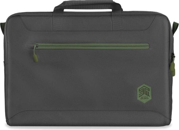 Actual product image STM 117-393P-01 laptop case 40.6 cm (16") Briefcase Black, Green (16", Universal)
