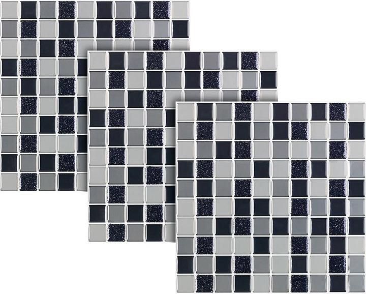 Image du produit Infactory Autocollants 3D mosaïque scintillants pour carrelage, 26 x 26cm, lot de 15 (25,5 x 25,5 cm)