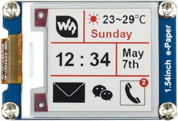 Produktbild WaveShare 200x200 1.54inch 3-Farben E-Ink Display