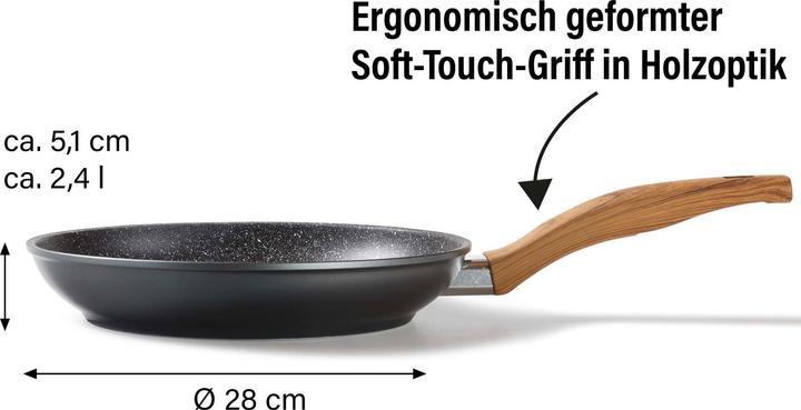 Produktbild Stoneline Back to Nature Bratpfanne 28 cm, Made in Germany, Induktion, antihaftbeschichtete Pfanne (28 cm, Bratpfanne, Aluminium)