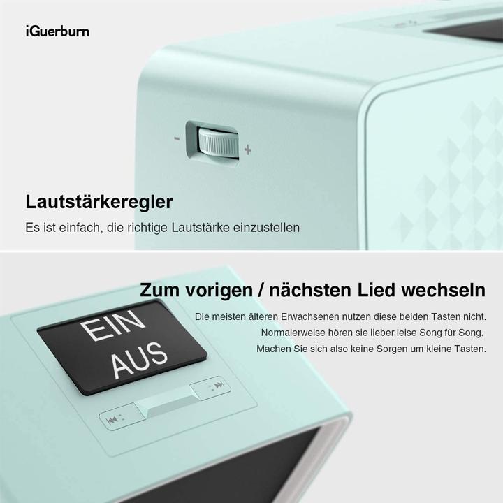 Actual product image IGuerburn 16GB MP3 Player for Dementia Patients Blue