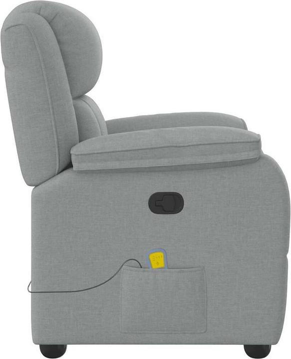 Actual product image VidaXL Massage armchair light grey fabric massage TV armchair