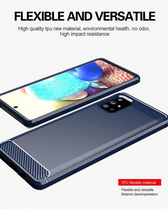 Image du produit Cadorabo TPU Ultra Slim carbon edelstahl Combi Cover (Samsung Galaxy A71)