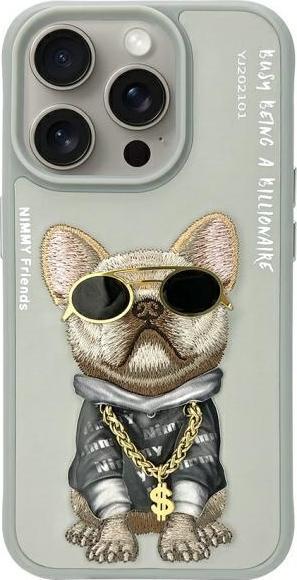 Actual product image Nimmy case iPhone 15 Pro Max 6.7" gray Glasses Cool Dog (Apple iPhone 15 Pro Max)