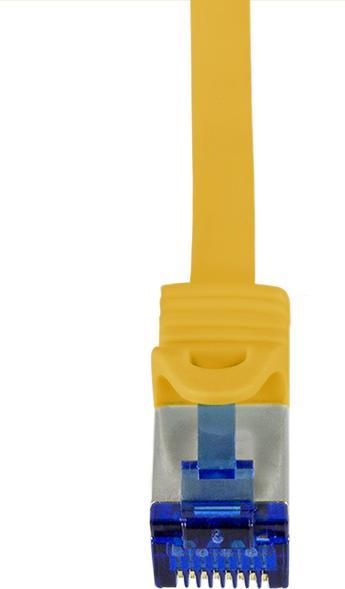 Actual product image LogiLink Patch cord Ultraflex, Cat.6A, S/FTP, 15 m, yellow withCat.7 raw cable, extra flexible & soft cable m (S/FTP, CAT6a, 15 m)