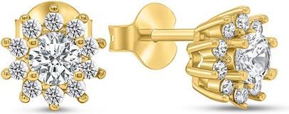Actual product image Brilio Silver - Glittering gold-plated earrings with zircons EA325Y