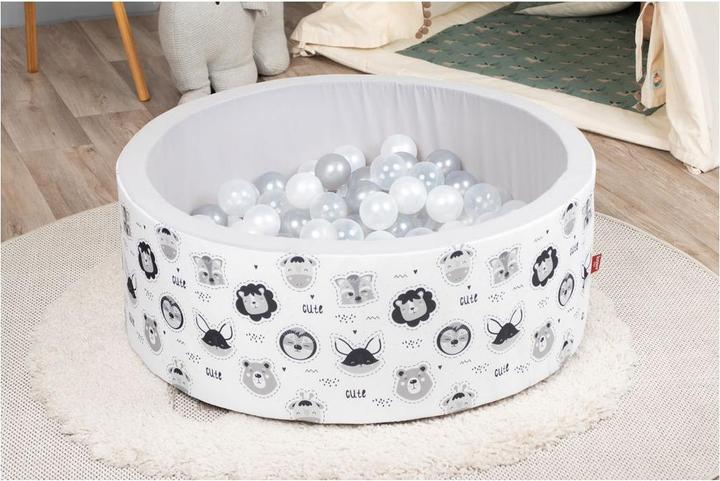 Image du produit Knorrtoys Piscine à balles soft - "Cute Animals" - 150 balles grey/white/transparent (ca. 7 cm)