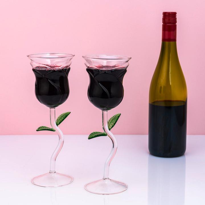 Image du produit Mikamax Set de verres à vin rose (20 cl, 2 Verres, Verres à vin rouge)