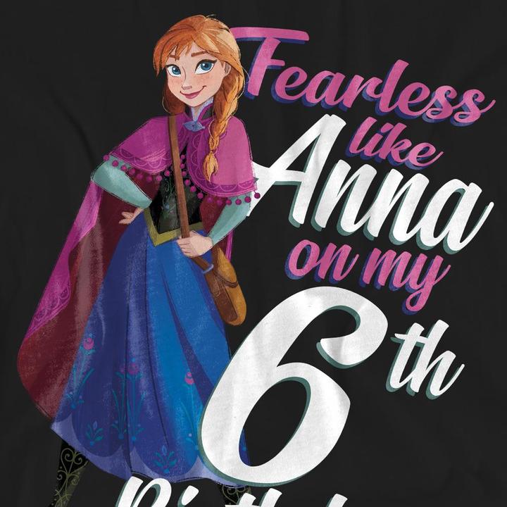 Immagine prodotto Disney Frozen Fearless Like Anna Maglietta 6° Compleanno Adulto Unisex (S)
