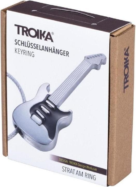 Produktbild Troika STRAT AM RING Schlüsselanhänger Gitarre, matt grau/schwarz