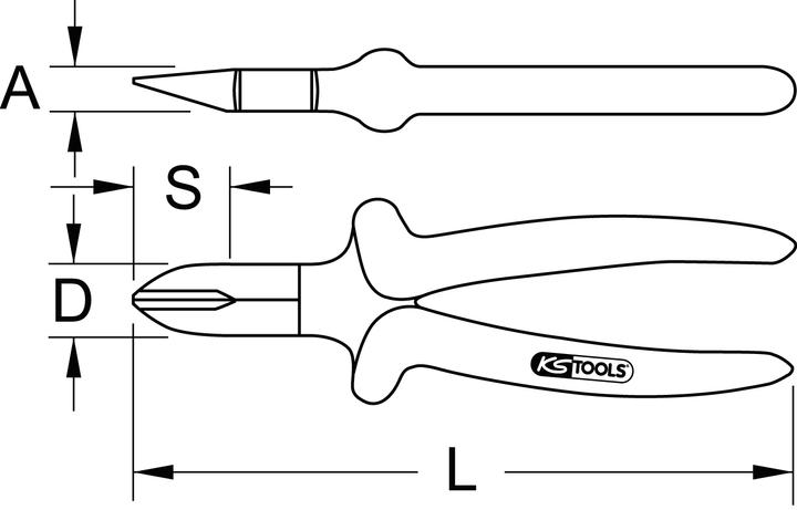 Immagine prodotto KS Tools 1000V Frese diagonali, testa di lavoro rivestita, lunghezza 160 mm (160 mm)