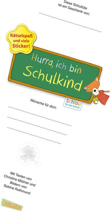 Actual product image Schlau für die Schule: Bunte Rätsel zum Schulstart (Schultüte 2025 rosa) (17.30 cm, 1 x)