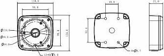 Actual product image Dahua Technology PFA123 Surveillance Camera Accessories Junction Box (Housing)