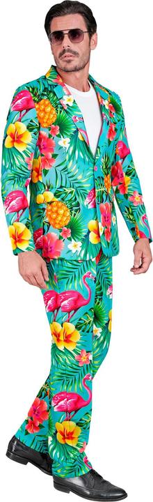 Actual product image Widmann Party fashion suit with neon flamingo pattern jacket & trousers (L)
