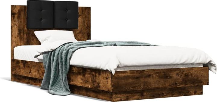 Actual product image VidaXL Bed frame with headboard and LED lights 90 x 200cm (90 x 200 cm)
