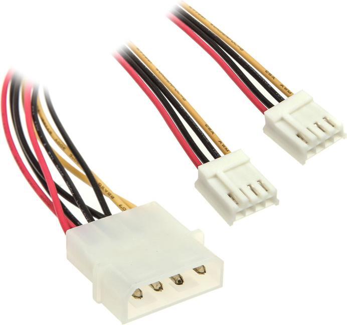 Actual product image InLine Y power cable from 4-pin molex to 2x floppy