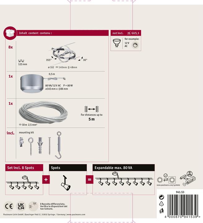 Image du produit Paulmann Système de fil Cardan