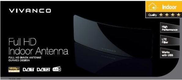 Immagine prodotto Vivanco Tva 4045 (Antenna piatta, DVB-T / -T2, DAB/ DAB+, UKW / MW / LW)
