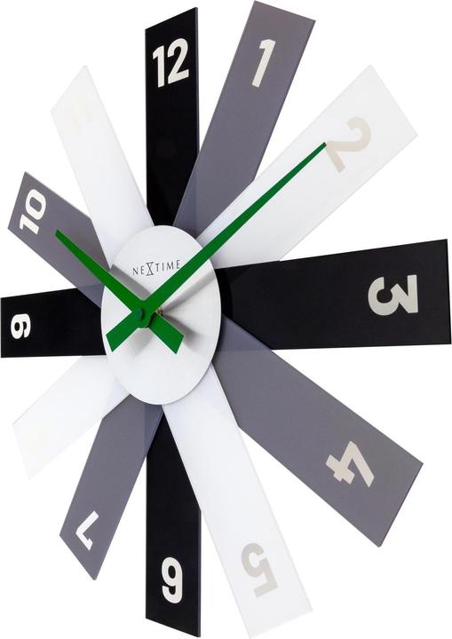 Produktbild Nextime Wanduhr Plexi Ø 40 cm, Grau/Schwarz/Weiss (40 cm)