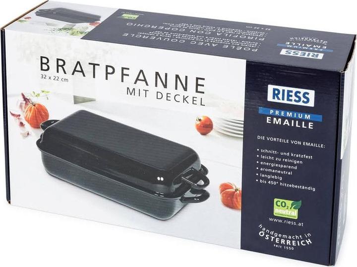 Image du produit Riess Poêle à frire avec couvercle (32 cm, Cocotte + faitout, Émail)
