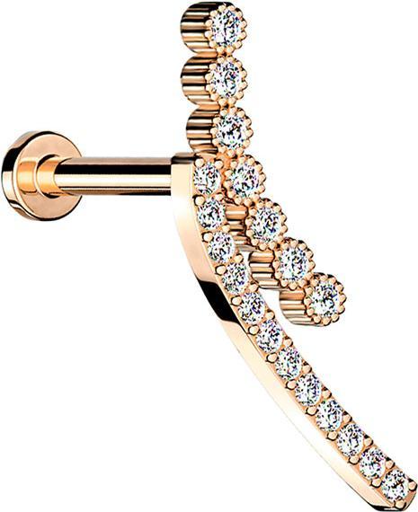 Produktbild Star Piercing Micro Labret Innengewinde rosegold doppel Kristallbogen (Messing, Chirurgenstahl 316L)
