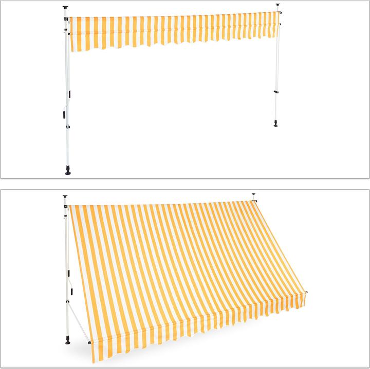 Actual product image Relaxdays Telescopic Canopy Yellow/White (3.50 m)