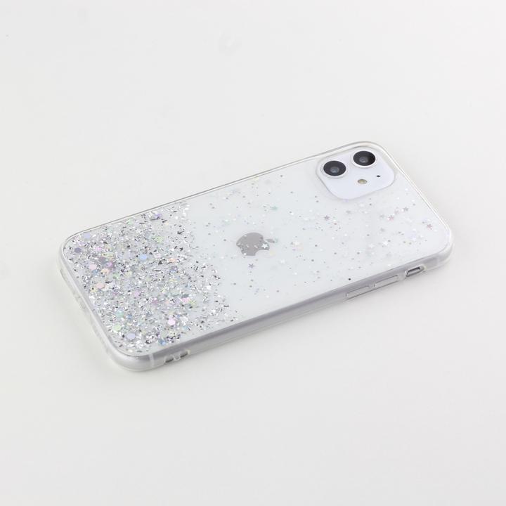 Produktbild PhoneLook Hülle Gummi silberner Pailletten mit Ring (Apple iPhone XS Max)