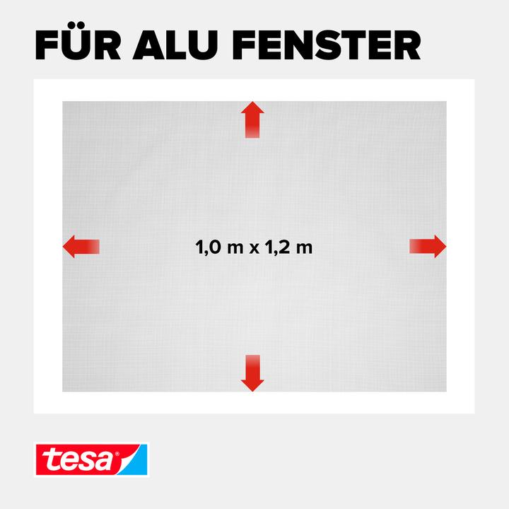 Produktbild tesa Insektenschutz Alu COMFORT Ersatzrolle, für Fenster, ohne Bohren (100 x 120 cm)