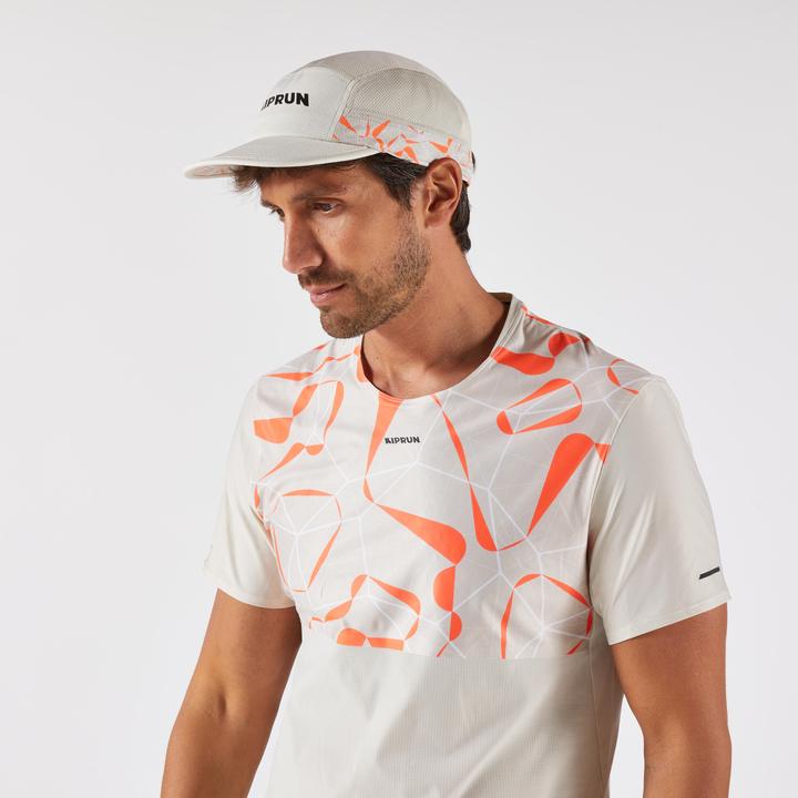 Kiprun Laufshirt kurzarm Herren Langstrecke - Run 900 Ultra beige/bedruckt