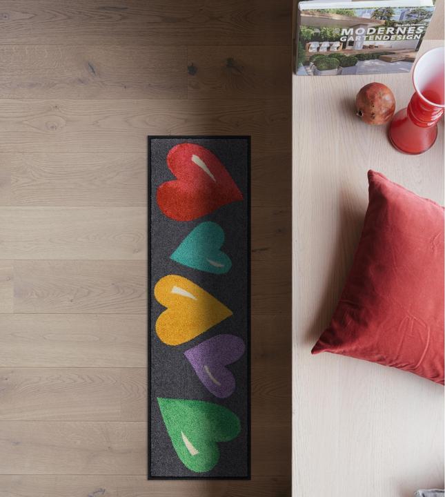 Produktbild Salonloewe Fussmatte Big Hearts Colorful 30 cm x 100 cm (30 x 100 cm)