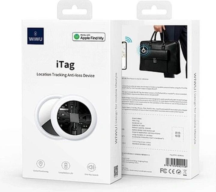 Actual product image Wiwu Location Tracking Anti-loss Device iTag Apple find my, white