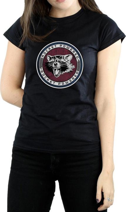 Actual product image Womens/Ladies Guardians Of The Galaxy Rocket Powered Cotton T-Shirt (M)