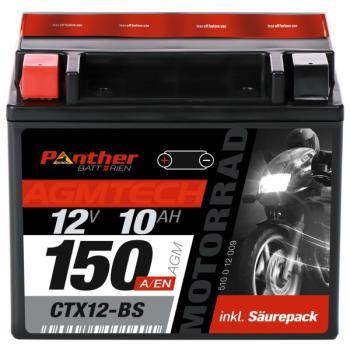 Immagine prodotto Panther Batterien Batteria per moto AGM YTX12-BS 12V 10Ah (12 V, 10 Ah)