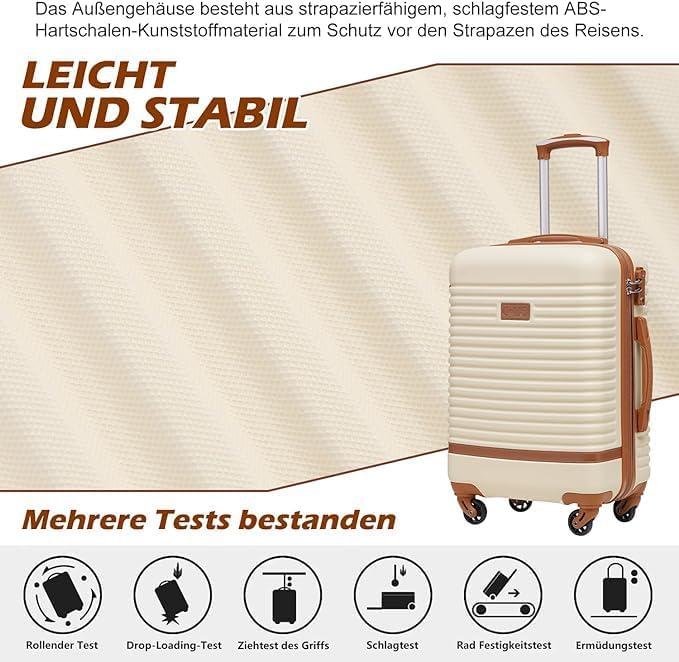 Produktbild Coolife 3-teiliges Hartschalen-Koffer-Set (93 l, Handgepäck (bis 50l), L (90 - 115l))