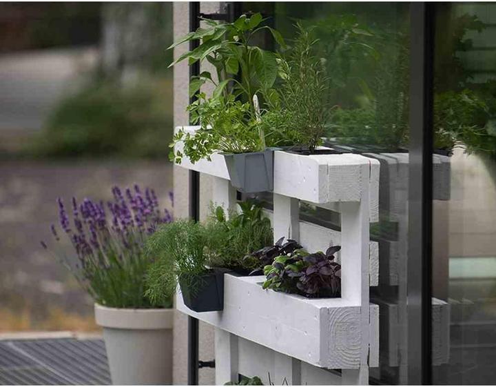 Actual product image Geli Easy planter, 10x10x10 cm, plastic in concrete (95 cm)
