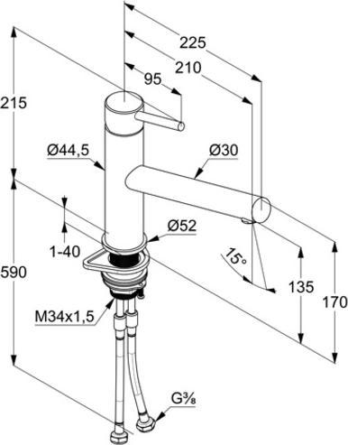 Image du produit Kludi Steel Robinet de cuisine (robinet) résistant à la pression, robinet pivotant Acier inoxydable