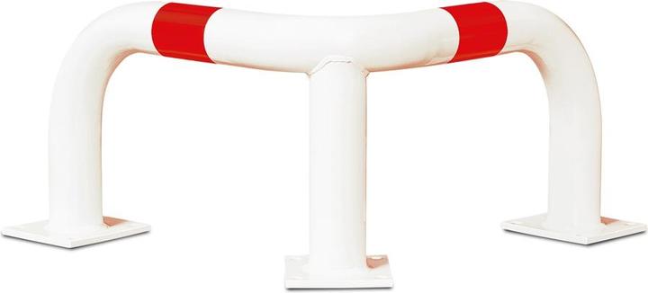 Actual product image Moravia Crash protection corner, Ø 76 mm, for outdoor use, height 350 mm, white/red